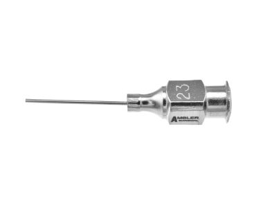 McIntyre anterior chamber irrigating cannula, 23 gauge, straight, blunt tip, 18.0mm overall length excluding hub