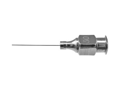 McIntyre anterior chamber irrigating cannula, 30 gauge, straight, blunt tip, 18.0mm overall length excluding hub