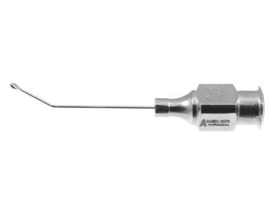 Welsh cortex extractor cannula, 25 gauge, 35º angled, 8.0mm from bend to tip, flat olive tip, 25.0mm overall length excluding hub