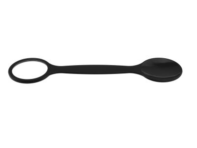 Spielmann occluder, double-ended, lightly frosted acrylic lens, black high-gloss ABS plastic handle