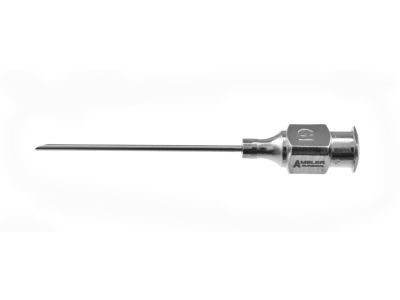 Atkinson retrobulbar needle, 19 gauge, straight, sharp beveled tip, 35.0mm overall length excluding hub