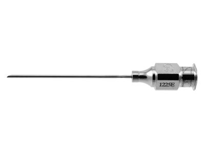 Atkinson retrobulbar needle, 20 gauge, straight, sharp beveled tip, 35.0mm overall length excluding hub
