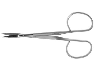Iris scissors, 4 1/2'', curved blades, sharp tips, ribbon handle
