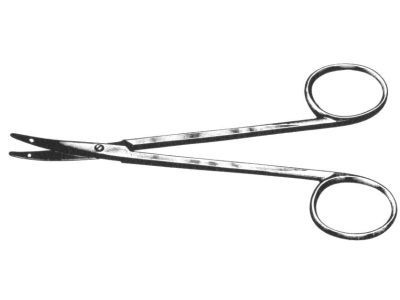 Littler suture/dissecting scissors, 4 3/4'', fine, slightly curved blades with suture holes, blunt tips, ring handle
