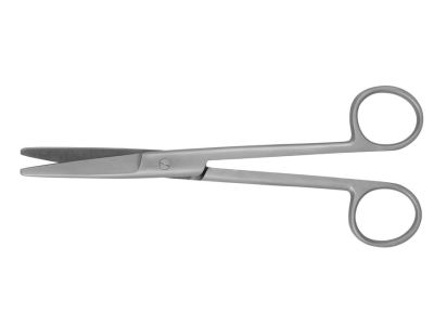 Mayo dissecting scissors, 5 1/2'', left-handed, straight beveled blades, blunt tips, ring handle