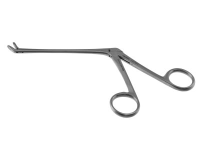 Weil-Blakesley sinus forceps, 7 1/4'', working length 100mm, size #00, angled up 45º, 2.5mm wide thru-cutting cup jaws, serrated edge of lower jaw, ring handle