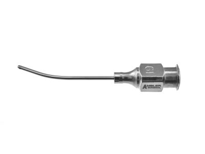 Masket sub-tenon anesthesia cannula, 19 gauge, curved, 0.3mm dual side ports, 27.0mm overall length excluding hub