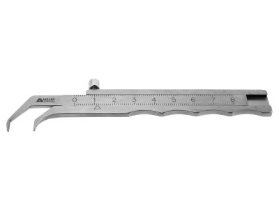 Tebbetts-style caliper, 5'', delicate tapered tips, with screw lock