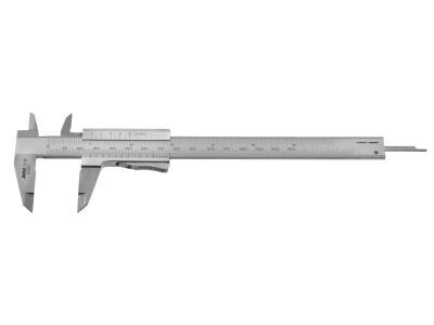 Vernier caliper, 5'', measurements in inches and millimeters