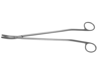 Mueller rectal scissors, 13'', angled shanks, curved blades, blunt tips, ring handle