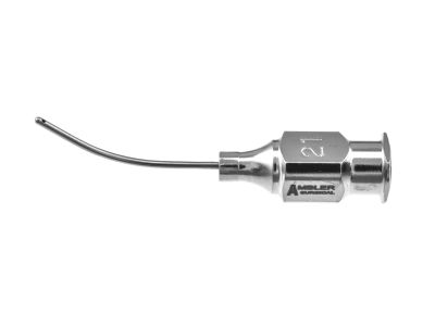 Simcoe cortex extractor cannula, 21 gauge, curved, 0.4mm aspiration port, 21.0mm overall length excluding hub