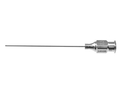 McIntyre lacrimal cannula, 23 gauge, straight, 0.3mm side port opening, blunt tip, 46.0mm overall length excluding hub