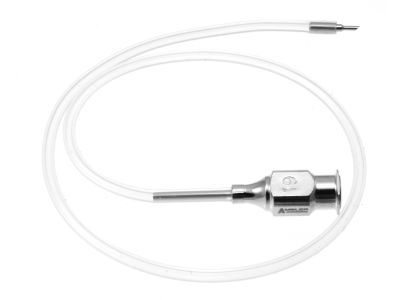 Blumenthal anterior chamber maintainer, 20 gauge, threaded tip, supplied with 10''of silicone tubing and luer-lock adapter