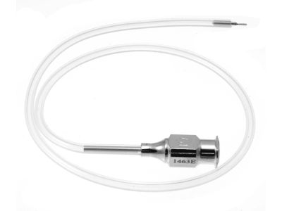 Blumenthal anterior chamber maintainer, 25 gauge, threaded tip, supplied with 10''of silicone tubing and luer-lock adapter