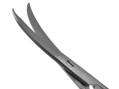 Northbent stitch scissors, 4 3/4'', delicate, curved blades, notched outer blade, ring handle