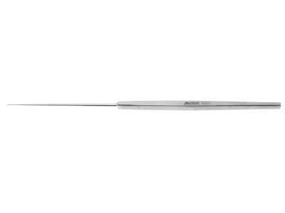 Derlacki chisel, 6 1/4'',straight shaft, angled 10º, 0.5mm wide tip, narrow edge, flat handle