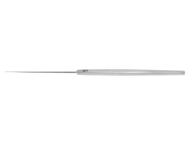 Derlacki chisel, 6 1/4'',straight shaft, angled 20º, 0.5mm wide tip, narrow edge, flat handle