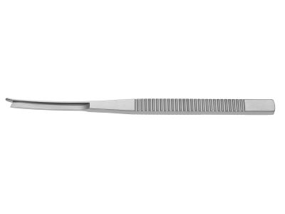 Frenchay nasal chisel, 7'',curved right, single-guarded, flat handle
