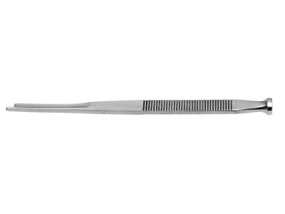 Frenchay nasal chisel, 7'',curved left, single-guarded, flat handle