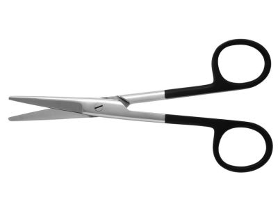 Mayo dissecting scissors, 8'', straight Superior-Cut beveled blades, blunt tips, black ring handle
