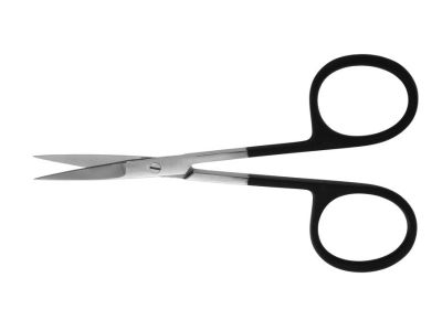Iris scissors, 3 1/2'', straight Superior-Cut blades, sharp tips, black ring handle