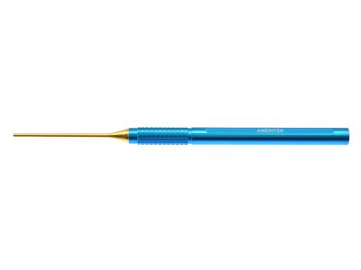 Rare earth intraocular magnet, 5 1/4'', 16 gauge x 30mm 24K gold plated tip, used for removal of intraocular foreign bodies, sleek design minimizes the ''jumping effect'', non-electric, autoclavable, compatible with vitrectomy sys