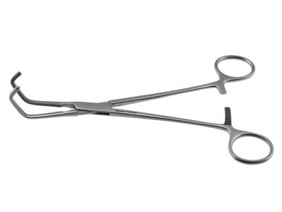 Beck aorta clamp, 8'',acutely angled, 6.0mm atraumatic jaws, ring handle