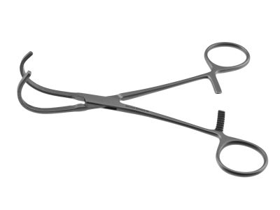 Beck-Cooley vascular clamp, 6'',large, curved, 3.0cm long atraumatic jaws, ring handle
