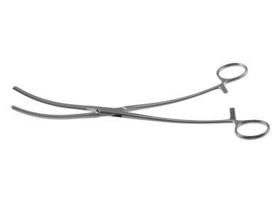 Cooley aortic aneurysm clamp, 10 1/4'',curved, 7.6cm atraumatic jaws, ring handle