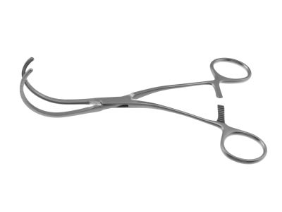Cooley cardio clamp, 6 1/2'',large, acutely curved, 4.5cm long x 2.0cm deep atraumatic jaws, ring handle