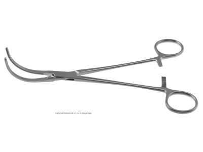 Cooley occlusion clamp, 7 1/4'',curved, 3.6cm long atraumatic jaws, ring handle