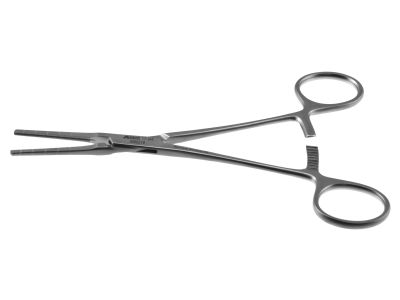 Cooley patent ductus clamp, 6 1/4'',straight shanks, straight, 3.0cm long atraumatic jaws, ring handle