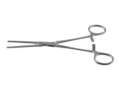 Cooley peripheral vascular clamp, 6 3/4'',straight, 4.5cm long atraumatic jaws, ring handle