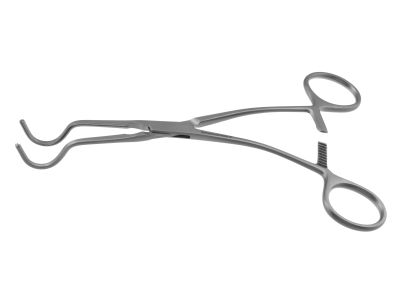 Dale  inFem-Pop''anastomosis clamp, 6 3/4'',small, angled, 1.3cm long atraumatic jaws, ring handle