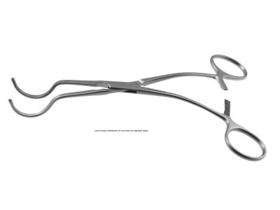 Dale  inFem-Pop''anastomosis clamp, 7 1/4'',large, angled, 2.5cm long atraumatic jaws, ring handle