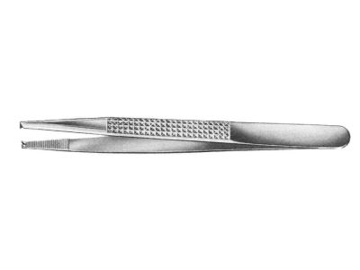 Bonney tissue forceps, 9 1/2'', straight, 1x2 teeth, flat handle
