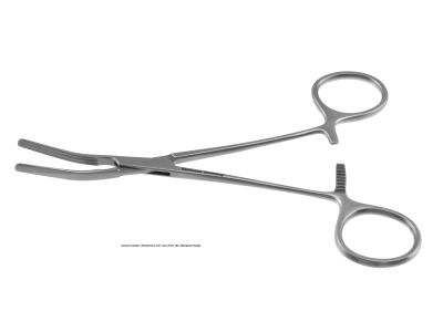 Dardik multi-purpose clamp, 6 1/2'',angled 15º, atraumatic jaws, ring handle