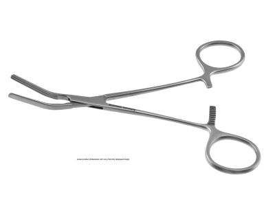 Dardik multi-purpose clamp, 6 1/2'',angled 30º, atraumatic jaws, ring handle
