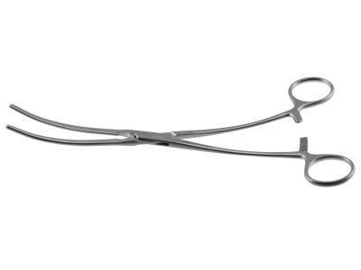 DeBakey aortic aneurysm clamp, 9 1/2'',curved, 7.5cm long atraumatic 1x2 teeth jaws, ring handle