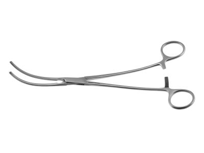 DeBakey aortic aneurysm clamp, 9 1/2'',fully curved, 8.6cm long atraumatic 1x2 teeth jaws, ring handle