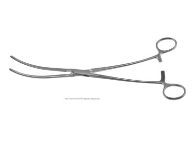 DeBakey aortic aneurysm clamp, 12'',curved, 10.0cm long atraumatic 2x3 teeth jaws, ring handle