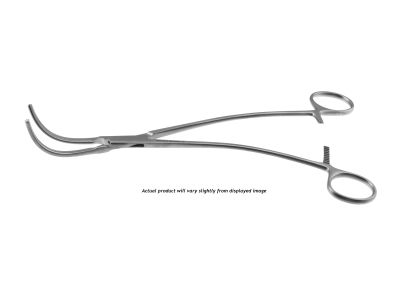 DeBakey clamp, 6 3/4'',acutely curved, atraumatic jaws, ring handle