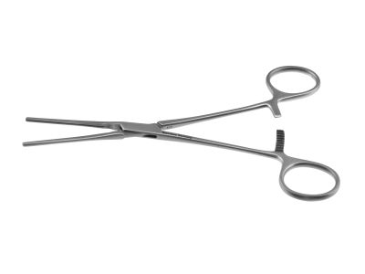 DeBakey mini coarctation clamp, 6 1/2'',straight, 4.5cm long atraumatic jaws, ring handle