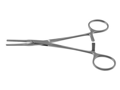 DeBakey patent ductus clamp, 6 1/4'',pediatric, straight, atraumatic jaws, ring handle