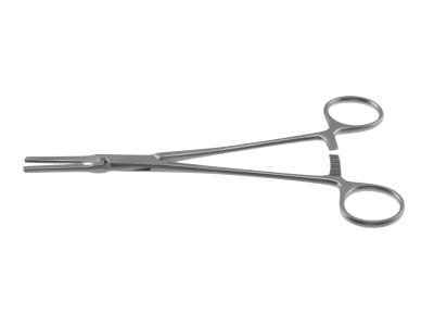 DeBakey patent ductus clamp, 8'',straight, 3.0cm long atraumatic jaws, ring handle