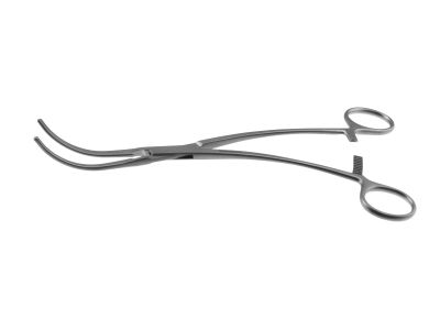 DeBakey-Bahnson clamp, 9 1/2'',medium curved, 6.4cm long atraumatic jaws, ring handle