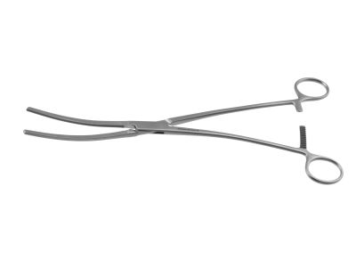 Fitzgerald aortic aneurysm clamp, 12'',curved, 10.0cm atraumatic jaws, ring hanlde