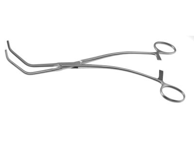 Glover atrial appendage clamp, 9'',angled, 4.7cm long x 7.0mm deep atraumatic jaws, ring handle
