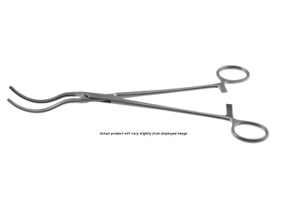 Glover clamp, 9 1/2'',long, curved, 5.7cm long atraumatic jaws, ring handle