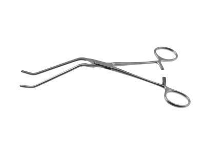 Henly subclavian artery clamp, 8'',double angled, 7.0cm long atraumatic jaws, ring handle